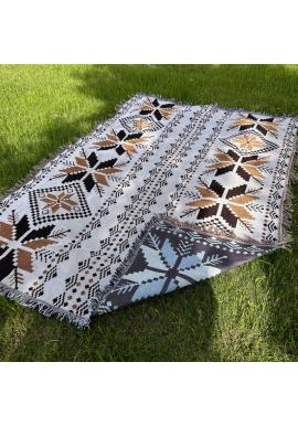 Obojstranná pletená BOHO deka so strapcami