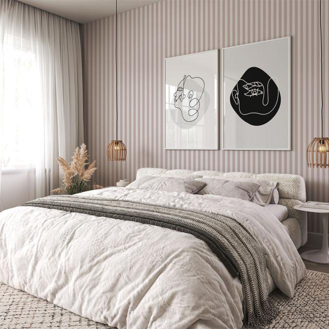 Jednoduchá tapeta na stenu s pásikmi