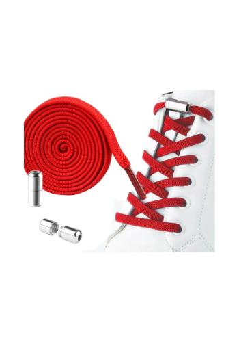 Elastické červené šnúrky do topánok bez viazania - 2 ks