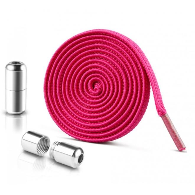 Ružové elastické šnúrky do topánok bez viazania - 2 ks