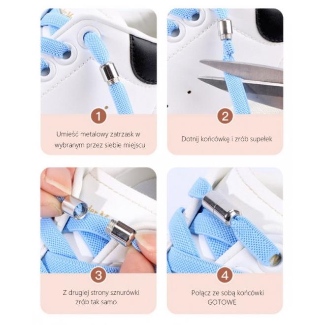 Ružové elastické šnúrky do topánok bez viazania - 2 ks