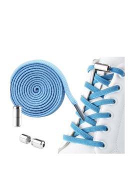 Elastické svetlomodré šnúrky do topánok bez viazania - 2 ks