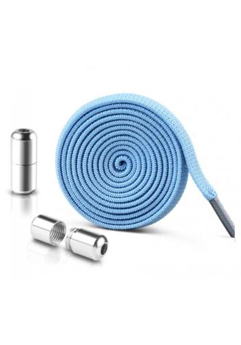 Elastické svetlomodré šnúrky do topánok bez viazania - 2 ks