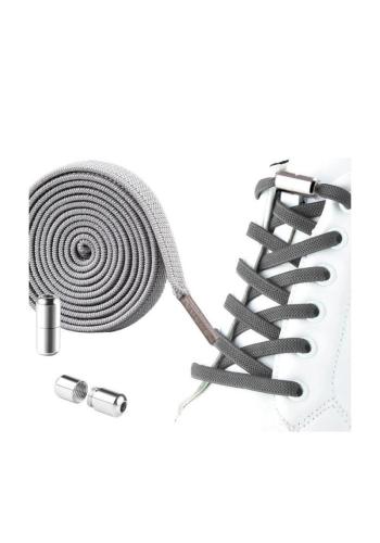 Elastické sivé šnúrky do topánok bez viazania - 2 ks