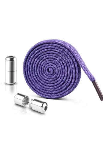 Fialové elastické šnúrky do topánok bez viazania - 2 ks