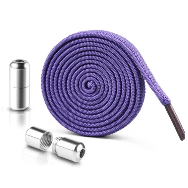 Fialové elastické šnúrky do topánok bez viazania - 2 ks