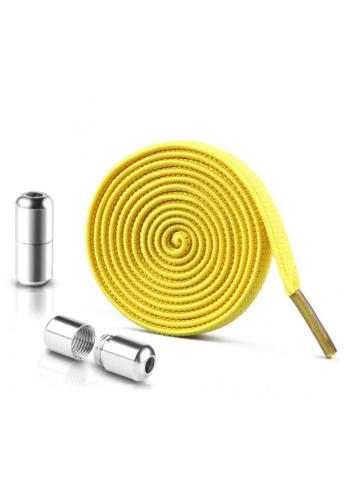 Elastické žlté šnúrky do topánok bez viazania - 2 ks