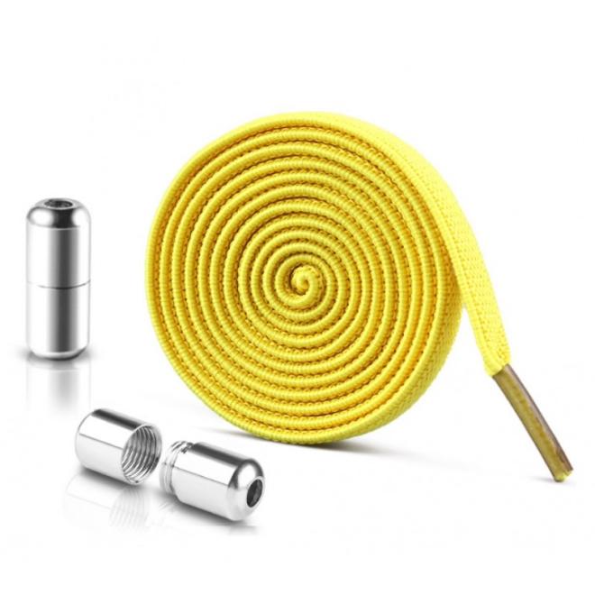 Elastické žlté šnúrky do topánok bez viazania - 2 ks