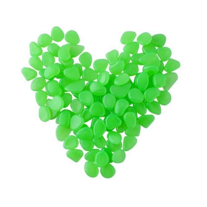 Sada svietiacich zelených kameňov - 100 ks