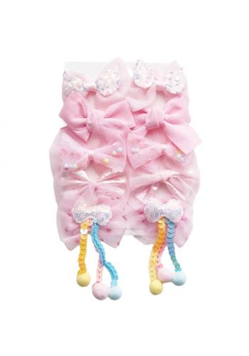 Súprava 10 mašličiek do vlasov v ružovej farbe v akcii