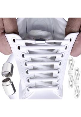 Biele šnúrky do topánok - bez viazania