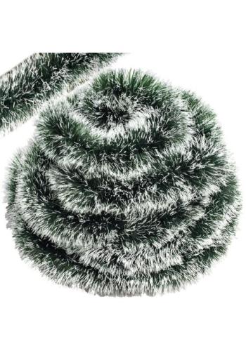 Vianočná girlanda bielo-zelenej farby - 6 m