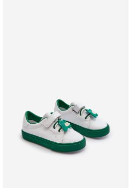 Bielo zelené tenisky s ozdobou