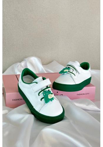 Bielo zelené tenisky s ozdobou