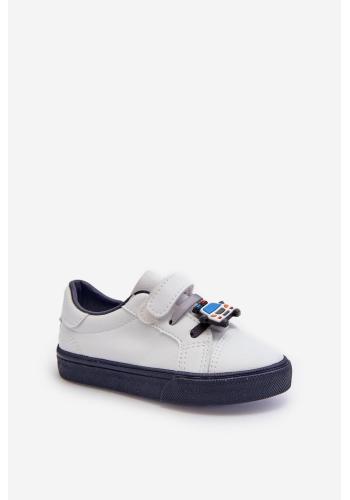 Bielo modré detské tenisky s ozdobou