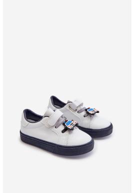 Bielo modré detské tenisky s ozdobou