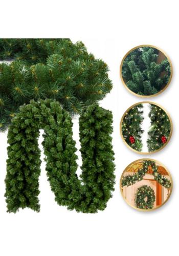 Dlhá zelená vianočná girlanda - 270 cm