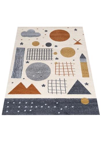 Detský farebný koberec s geometrickými vzormi