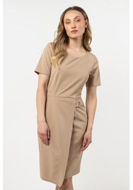 Ceruzkové dámske šaty béžovej farby