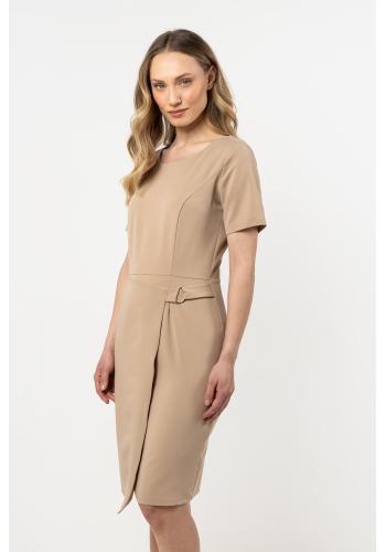 Ceruzkové dámske šaty béžovej farby