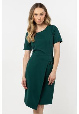 Zelené ceruzkové šaty s krátkym rukávom