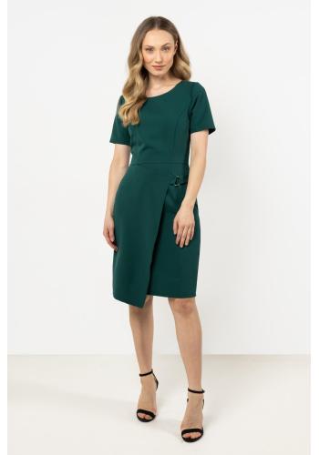 Zelené ceruzkové šaty s krátkym rukávom
