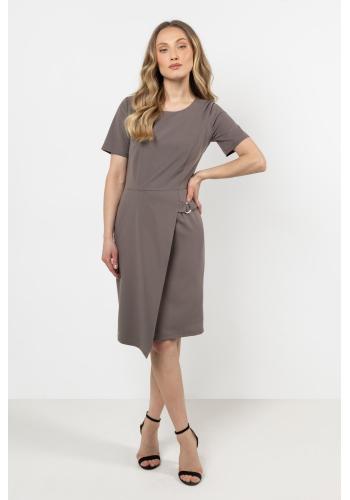 Dámske tmavobéžové ceruzkové šaty