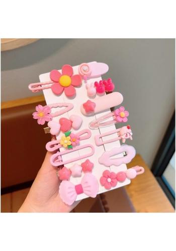 Ružová sada 14 sponiek do vlasov