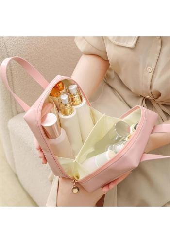 Ružová kozmetická taška s rúčkami