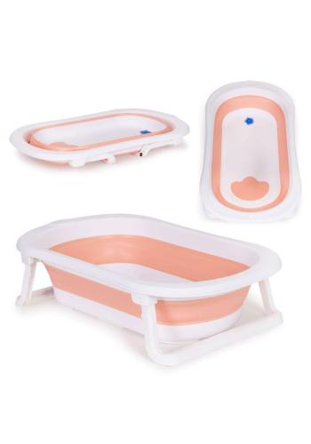 Skladacia ružová vanička s odtokom v akcii