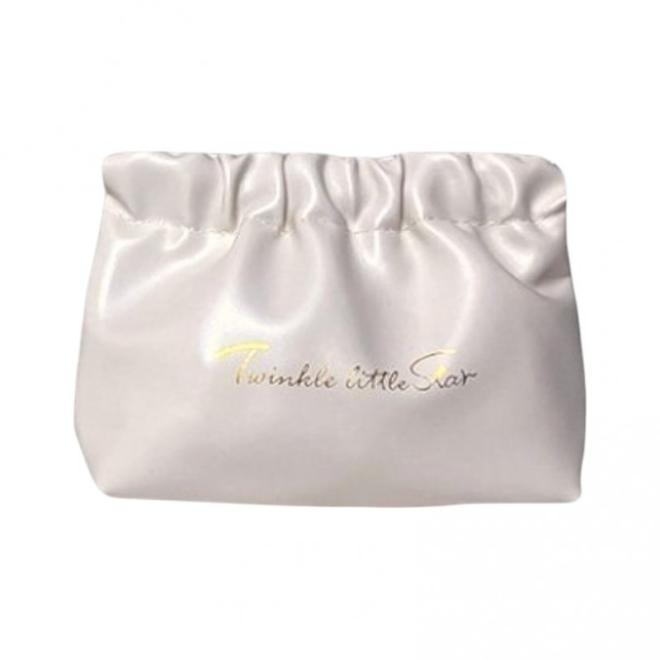 Kožená béžová kozmetická taška - S