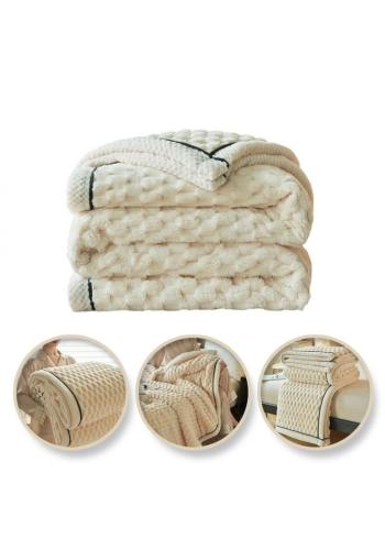 Mäkká plyšová deka krémovej farby - 180x200 cm v akcii