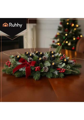 Čierne LED sviečky 12 kusov 3,6 cm