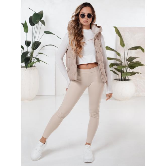 Dámske béžové legíny s vreckami UY2724