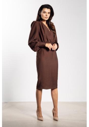 Elegantné dámske šaty čokoládovej farby