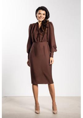 Elegantné dámske šaty čokoládovej farby