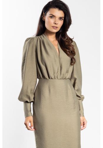 Šalviové elegantné dámske šaty