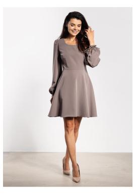 Dámske tmavobéžové mini šaty