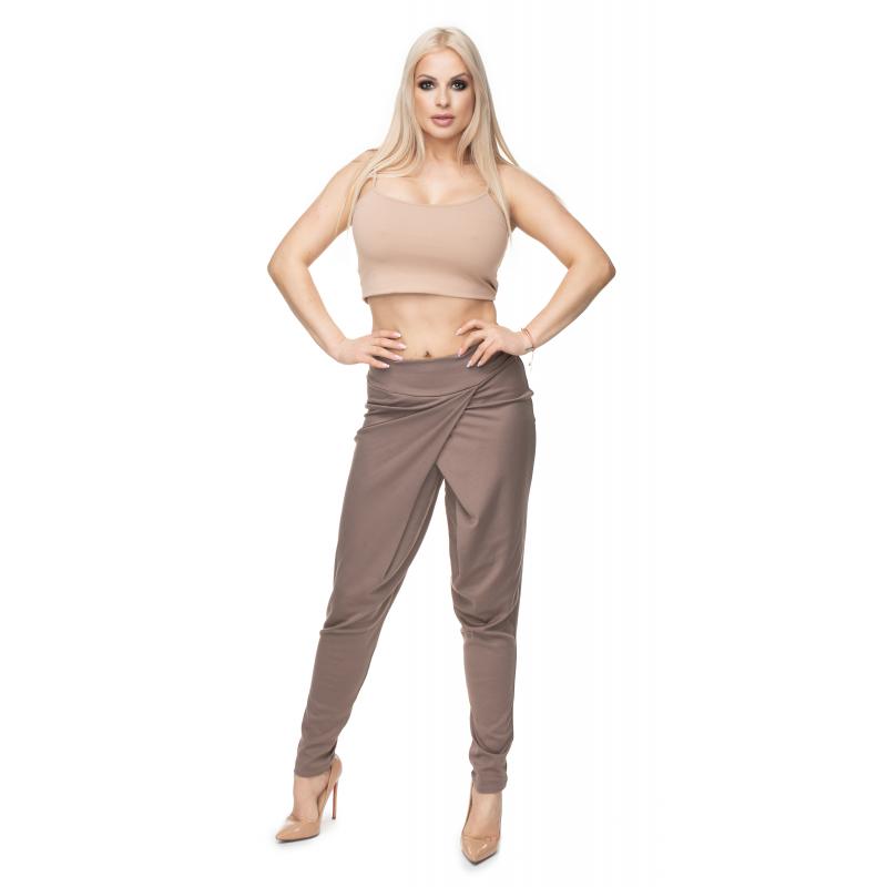 E-shop Cappuccinové nohavice s prekrytím pre dámy