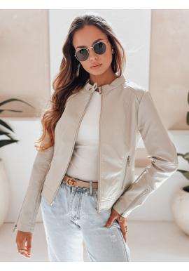 Dámska sivá kožená bunda TY5214