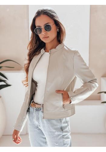 Dámska sivá kožená bunda TY5214