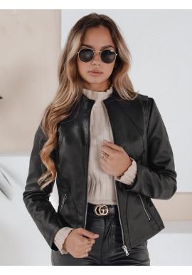 Kožená čierna dámska bunda TY5201