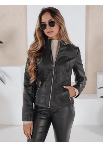 Kožená čierna dámska bunda TY5201