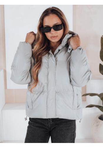 Sivá dámska bunda s prešívaním TY5190