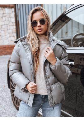Dámska tmavosivá bunda s prešívaním TY5191