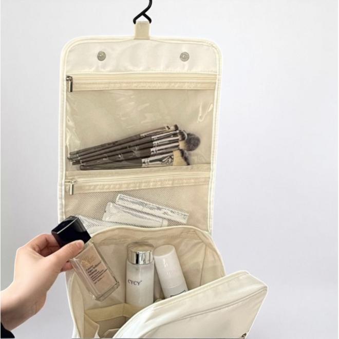 Krémová skladacia kozmetická taška