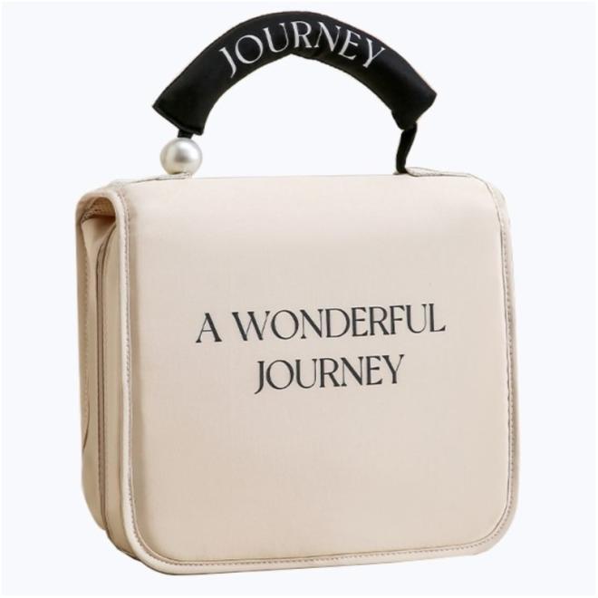 Krémová skladacia kozmetická taška