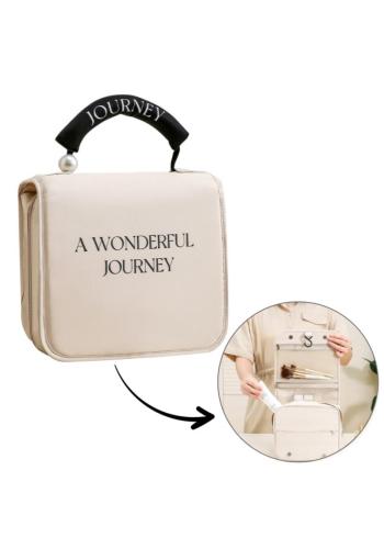 Krémová skladacia kozmetická taška