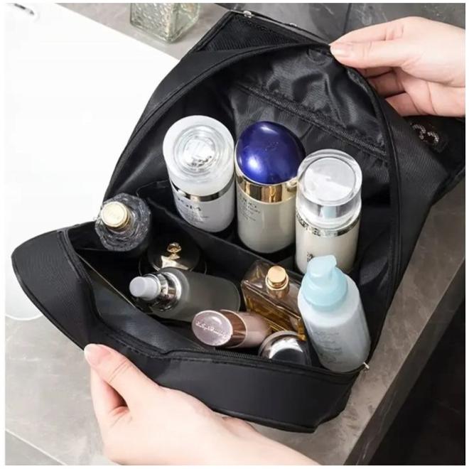 Skladacia čierna kozmetická taška
