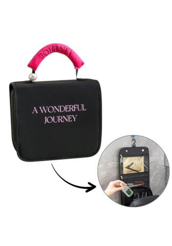 Skladacia čierna kozmetická taška